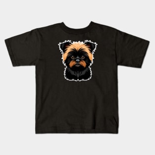 Head affenpinscher dog pet portrait cartoon vector illustration Kids T-Shirt